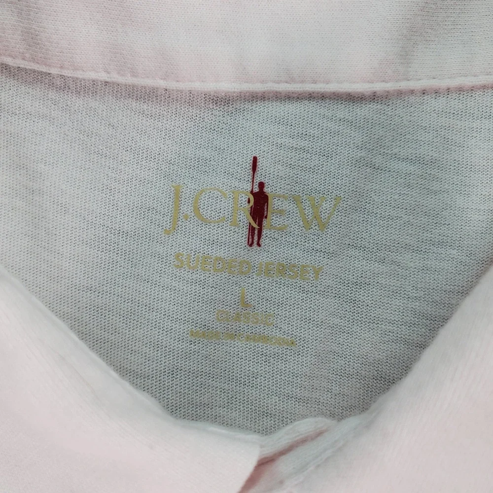 J.Crew Oarsman  Polo Shirt Classic Fit Light Pink Large Short Sleeve